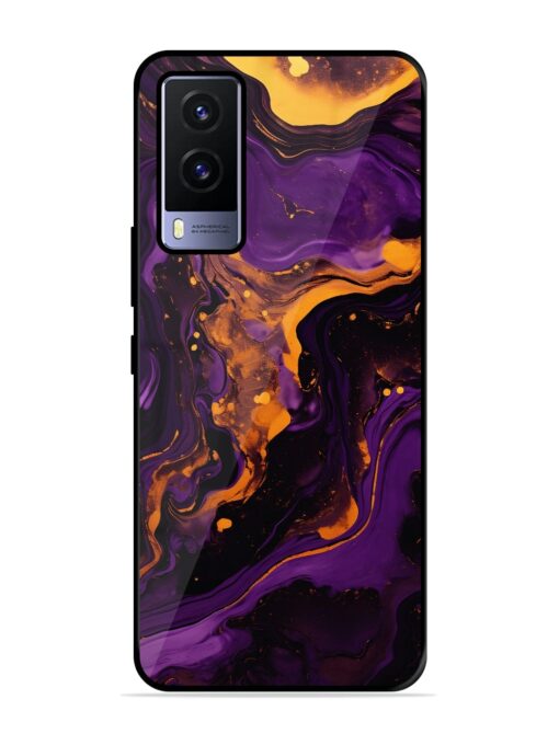 Painting Of A Purple Glossy Metal Phone Cover for Vivo V21E (5G) Zapvi