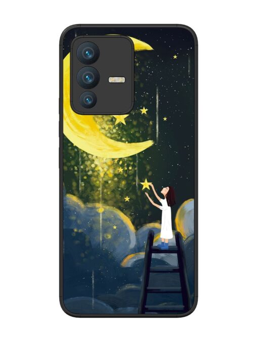 Moonlight Healing Night Illustration Glossy Metal TPU Phone Cover for Vivo V23 (5G)