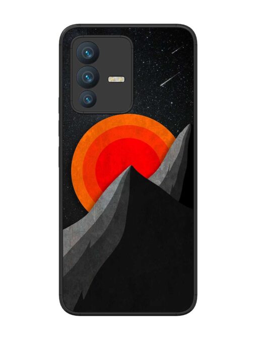 Black Mountain Glossy Metal Phone Cover for Vivo V23 (5G) Zapvi