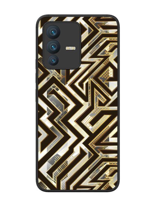 Technology Geometric Seamless Glossy Metal Phone Cover for Vivo V23 (5G)