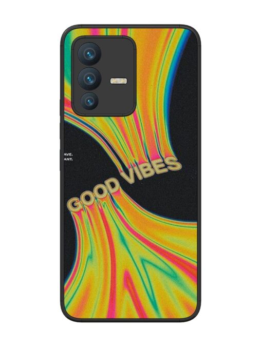 Good Vibes Glossy Metal Phone Cover for Vivo V23 (5G) Zapvi