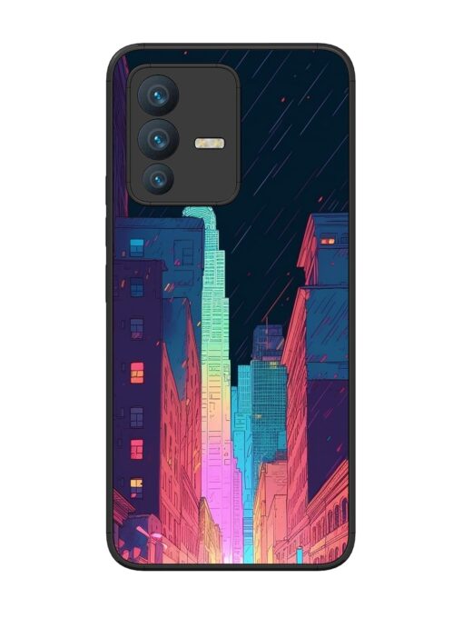 Minimal City Art Glossy Metal Phone Cover for Vivo V23 (5G)