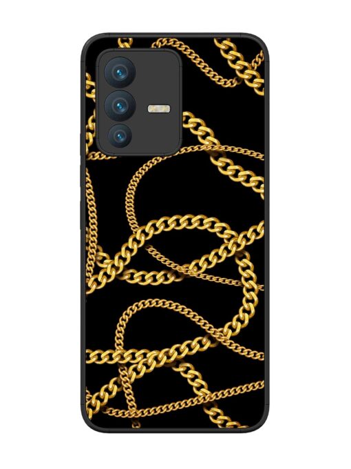 Decorative Golde Chain Glossy Metal Phone Cover for Vivo V23 (5G)