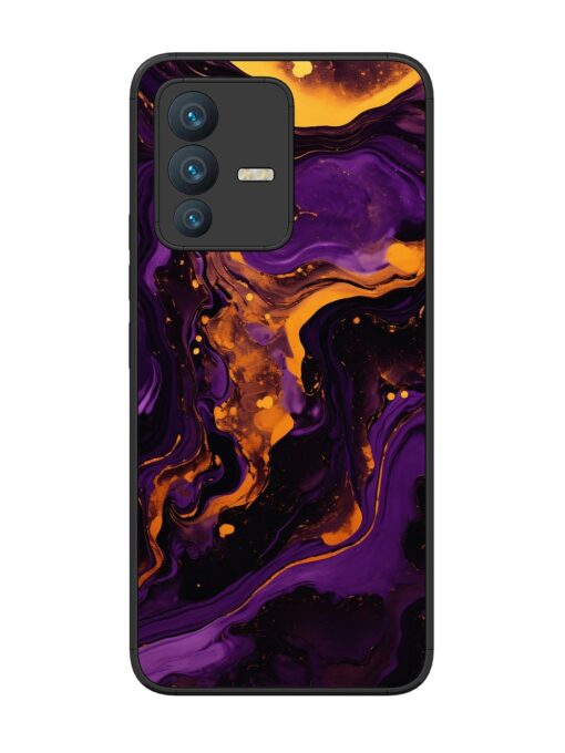 Painting Of A Purple Glossy Metal Phone Cover for Vivo V23 (5G) Zapvi