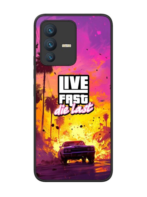 Live Fast Glossy Metal Phone Cover for Vivo V23 (5G)