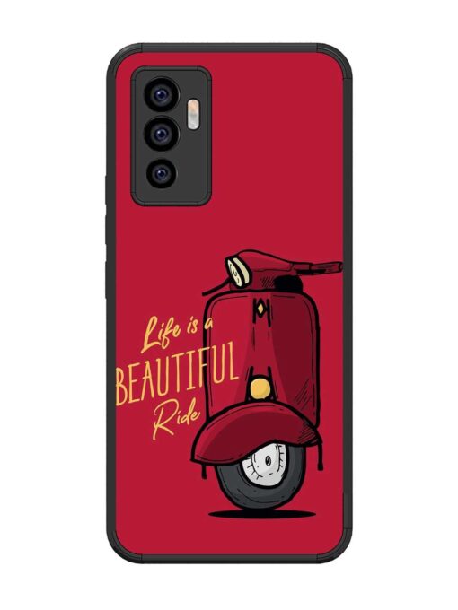 Life Is Beautiful Rides Glossy Metal Phone Cover for Vivo V23E (5G) Zapvi