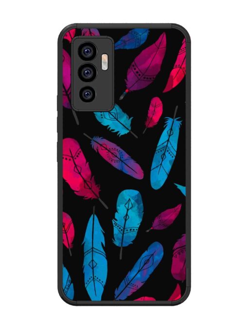 Feather Art Glossy Metal Phone Cover for Vivo V23E (5G)