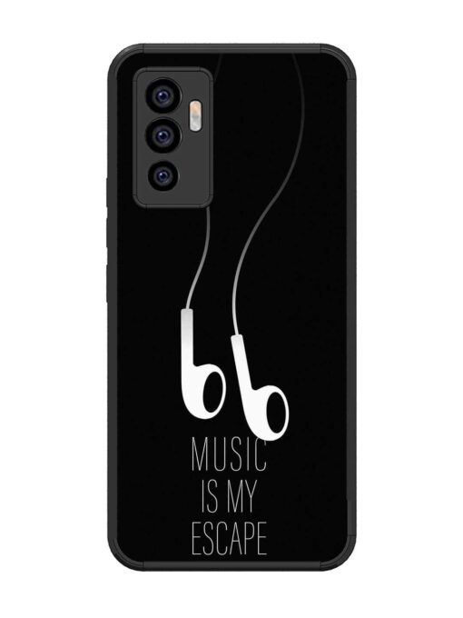 Music Is My Escape Glossy Metal Phone Cover for Vivo V23E (5G) Zapvi