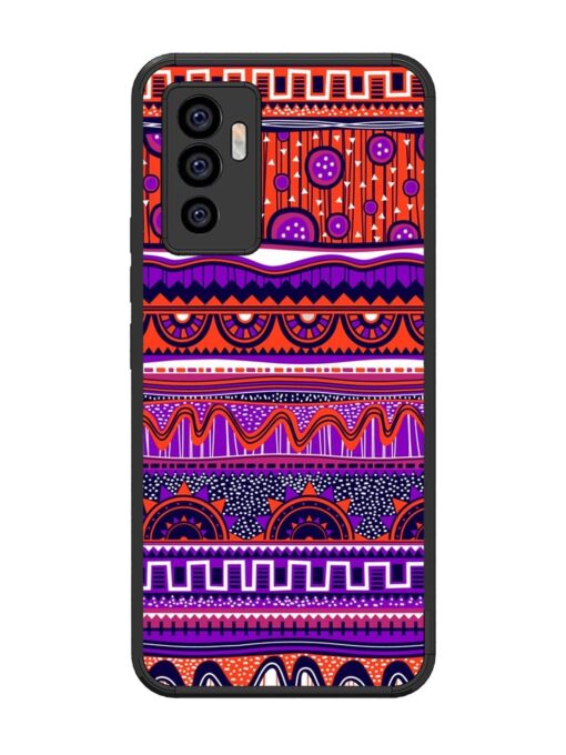 Ethnic Seamless Pattern Glossy Metal TPU Phone Cover for Vivo V23E (5G) Zapvi