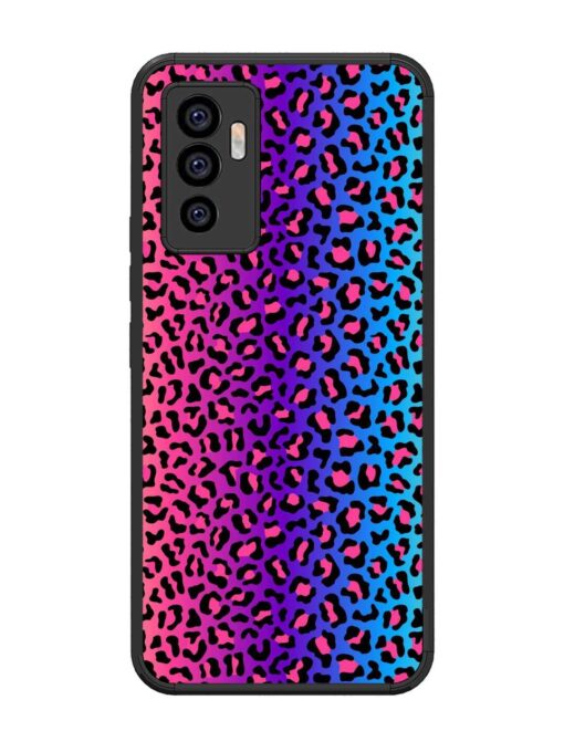 Colorful Leopard Seamless Glossy Metal Phone Cover for Vivo V23E (5G) Zapvi