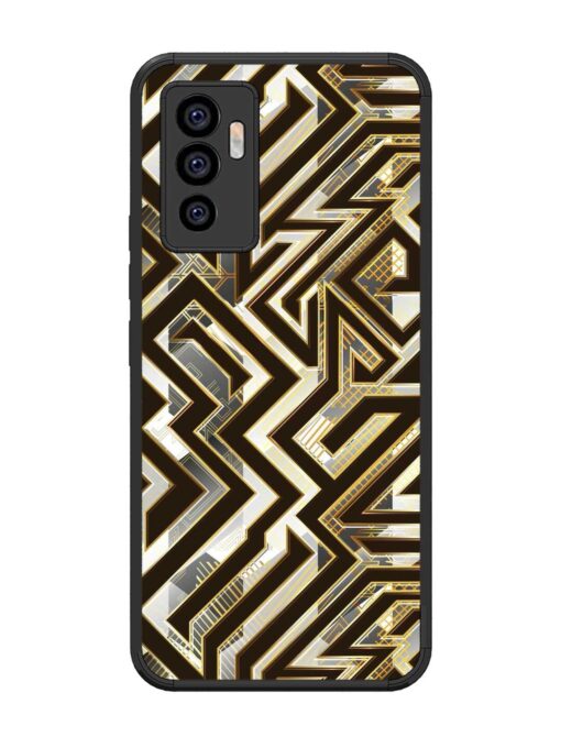 Technology Geometric Seamless Glossy Metal Phone Cover for Vivo V23E (5G) Zapvi