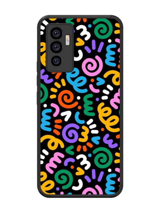 Colorful Seamless Vector Glossy Metal Phone Cover for Vivo V23E (5G)