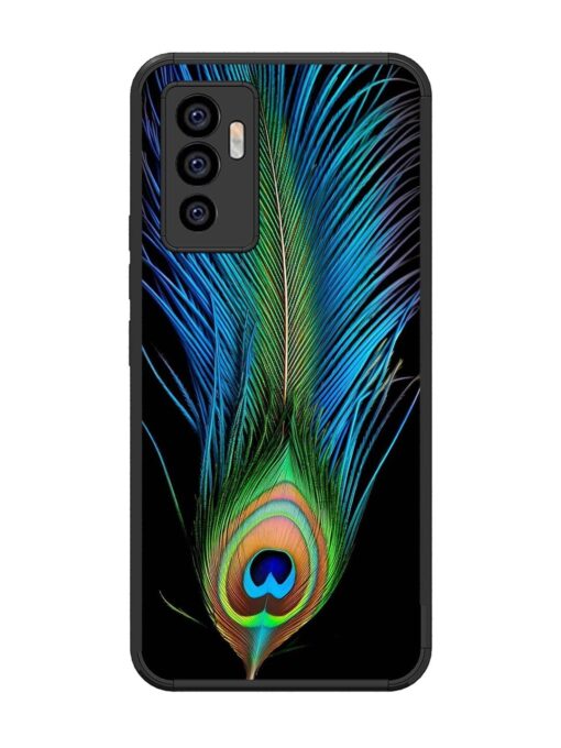 Peacock Feather Glossy Metal TPU Phone Cover for Vivo V23E (5G) Zapvi