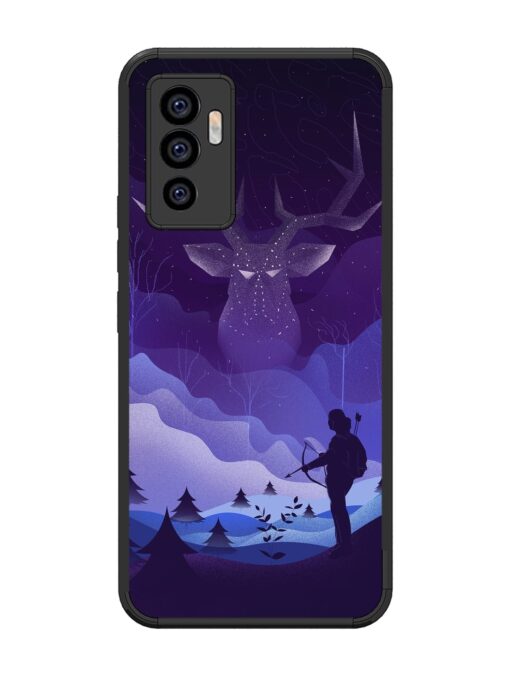 Deer Forest River Glossy Metal Phone Cover for Vivo V23E (5G)