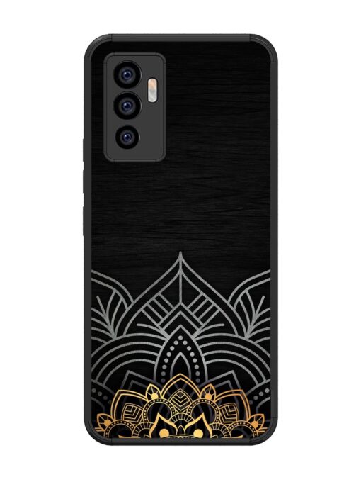 Decorative Golden Pattern Glossy Metal Phone Cover for Vivo V23E (5G)