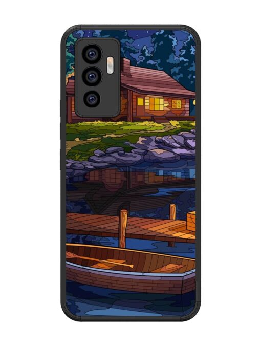 Village Night Scene Glossy Metal Phone Cover for Vivo V23E (5G) Zapvi