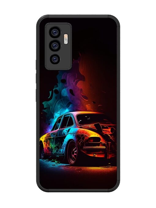 High Classic Car Art Glossy Metal Phone Cover for Vivo V23E (5G)