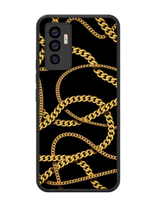 Decorative Golde Chain Glossy Metal Phone Cover for Vivo V23E (5G)