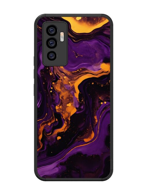 Painting Of A Purple Glossy Metal Phone Cover for Vivo V23E (5G)