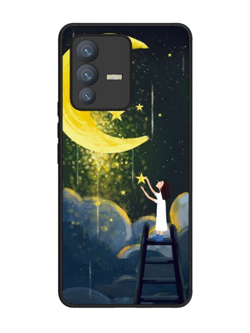 Moonlight Healing Night Illustration Glossy Metal TPU Phone Cover for Vivo V23 Pro (5G)