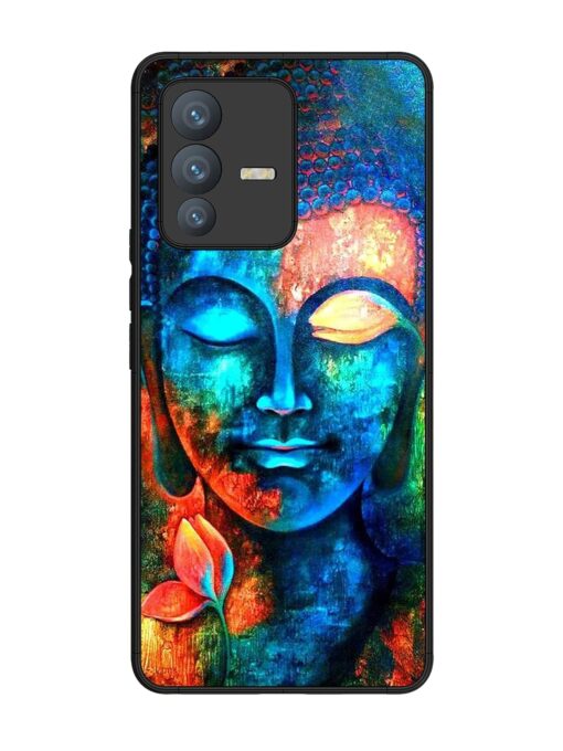 Buddha Painting Glossy Metal Phone Cover for Vivo V23 Pro (5G)