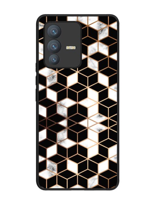 Vector Marble Texture Glossy Metal Phone Cover for Vivo V23 Pro (5G)