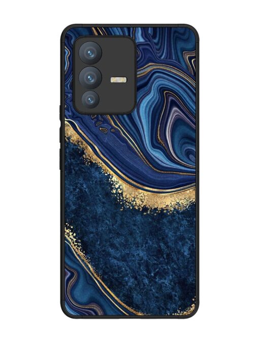 Abstract Background Blue Glossy Metal TPU Phone Cover for Vivo V23 Pro (5G) Zapvi