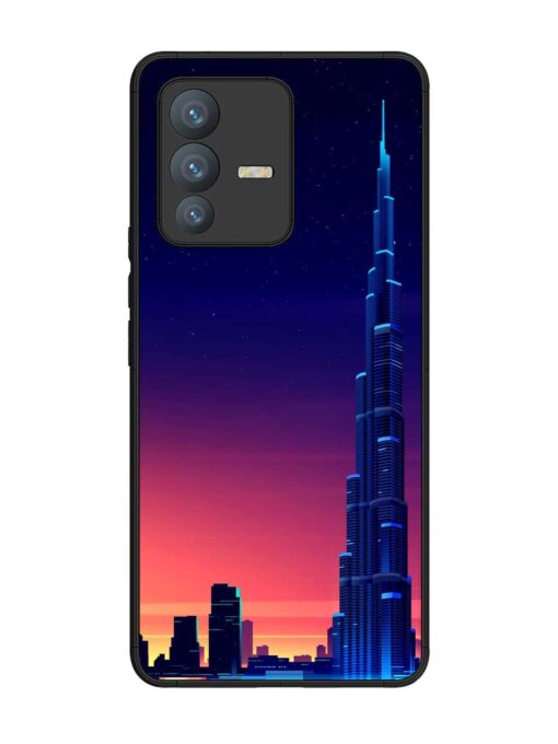 Burj Khalifa Abstract Glossy Metal Phone Cover for Vivo V23 Pro (5G)