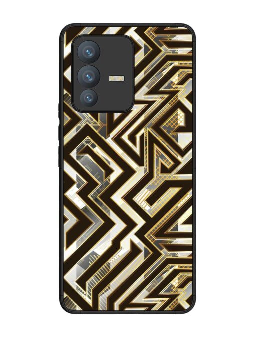 Technology Geometric Seamless Glossy Metal Phone Cover for Vivo V23 Pro (5G)