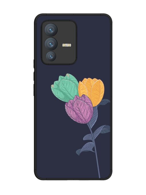 Flower Vector Glossy Metal Phone Cover for Vivo V23 Pro (5G) Zapvi