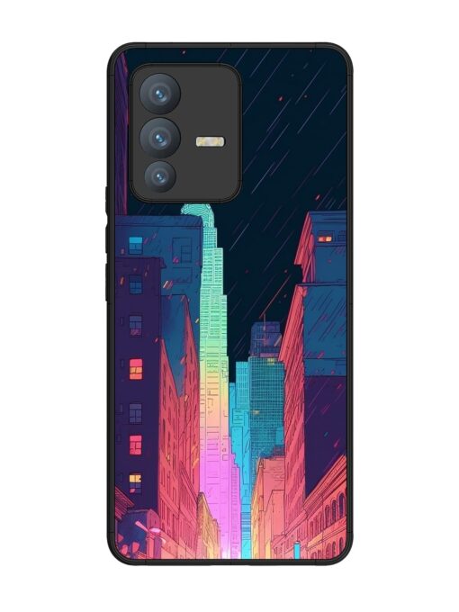 Minimal City Art Glossy Metal Phone Cover for Vivo V23 Pro (5G)