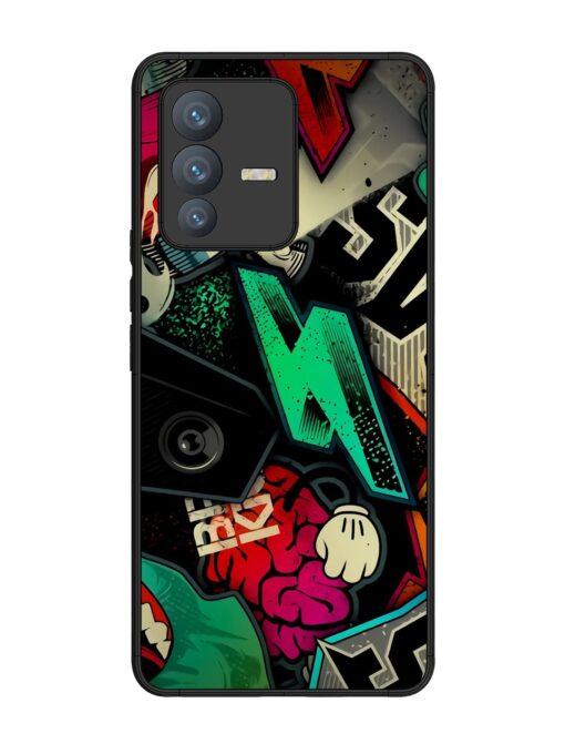 Graffiti Art Glossy Metal Phone Cover for Vivo V23 Pro (5G)