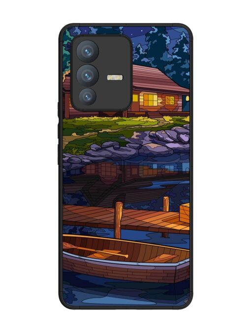 Village Night Scene Glossy Metal Phone Cover for Vivo V23 Pro (5G) Zapvi