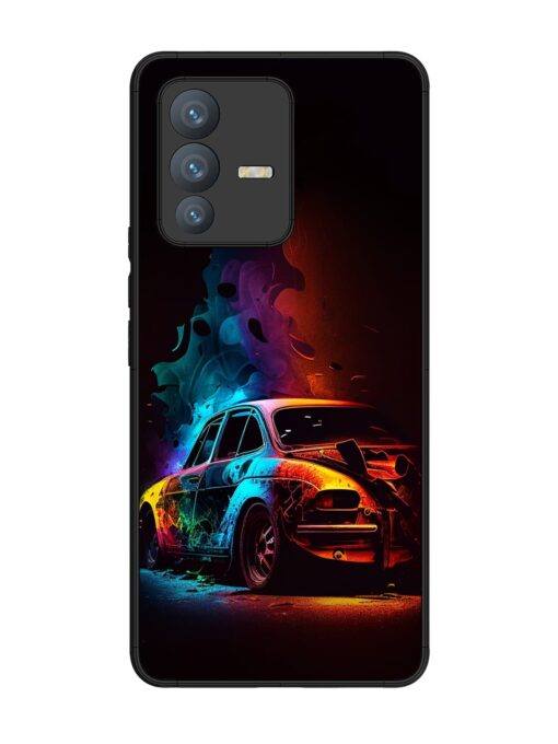 High Classic Car Art Glossy Metal Phone Cover for Vivo V23 Pro (5G)