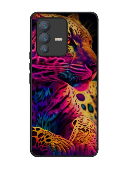 Leopard Art Glossy Metal Phone Cover for Vivo V23 Pro (5G)