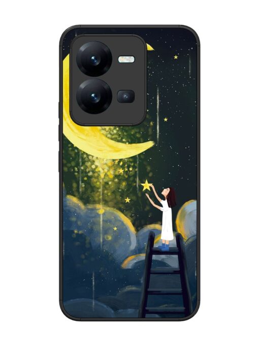 Moonlight Healing Night Illustration Glossy Metal TPU Phone Cover for Vivo V25 (5G) Zapvi