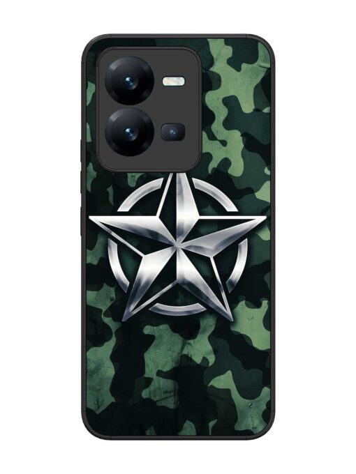 Indian Army Star Design Glossy Metal Phone Cover for Vivo V25 (5G) Zapvi