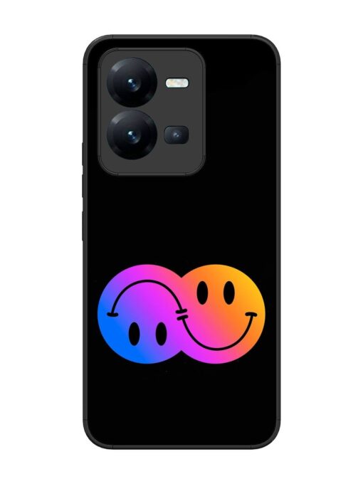 Gradient Smile Art Glossy Metal TPU Phone Cover for Vivo V25 (5G) Zapvi