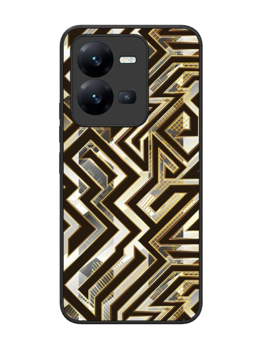 Technology Geometric Seamless Glossy Metal Phone Cover for Vivo V25 (5G) Zapvi