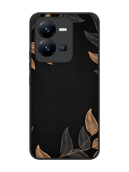 Foliage Art Glossy Metal Phone Cover for Vivo V25 (5G) Zapvi