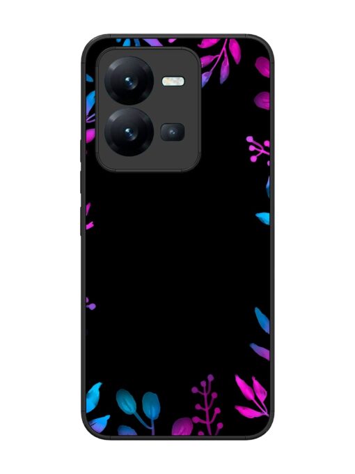 Flower Pattern Watercolor Glossy Metal Phone Cover for Vivo V25 (5G) Zapvi