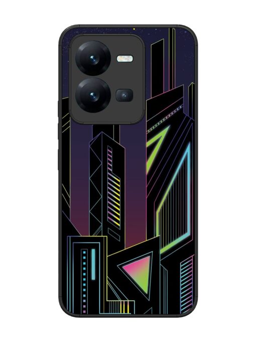 Neon Dreamscape Glossy Metal Phone Cover for Vivo V25 (5G) Zapvi