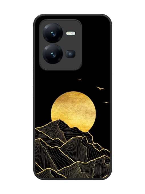 Golden Sunrise Glossy Metal Phone Cover for Vivo V25 (5G) Zapvi