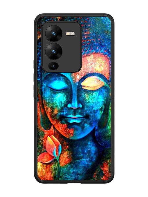 Buddha Painting Glossy Metal Phone Cover for Vivo V25 Pro (5G)