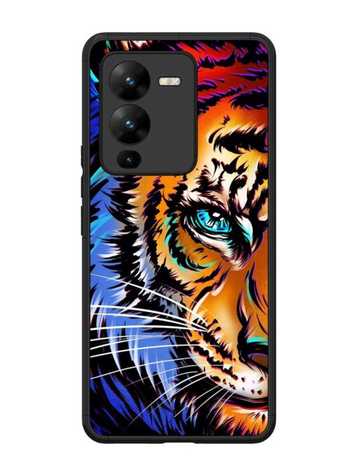 Colorful Lion Art Glossy Metal Phone Cover for Vivo V25 Pro (5G) Zapvi