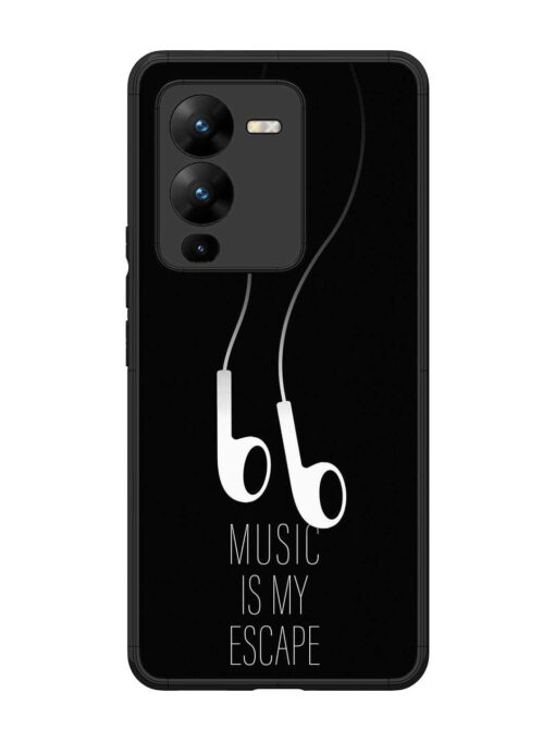 Music Is My Escape Glossy Metal Phone Cover for Vivo V25 Pro (5G) Zapvi