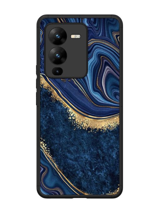 Abstract Background Blue Glossy Metal TPU Phone Cover for Vivo V25 Pro (5G) Zapvi