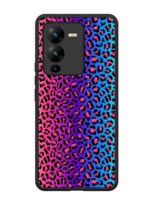 Colorful Leopard Seamless Glossy Metal Phone Cover for Vivo V25 Pro (5G) Zapvi