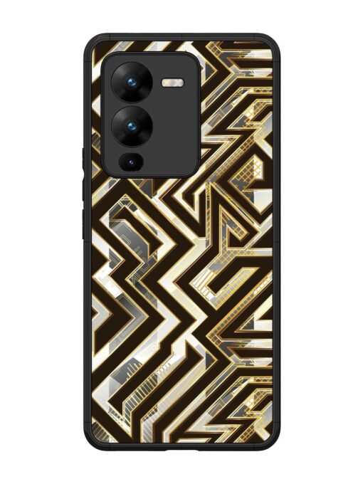 Technology Geometric Seamless Glossy Metal Phone Cover for Vivo V25 Pro (5G)