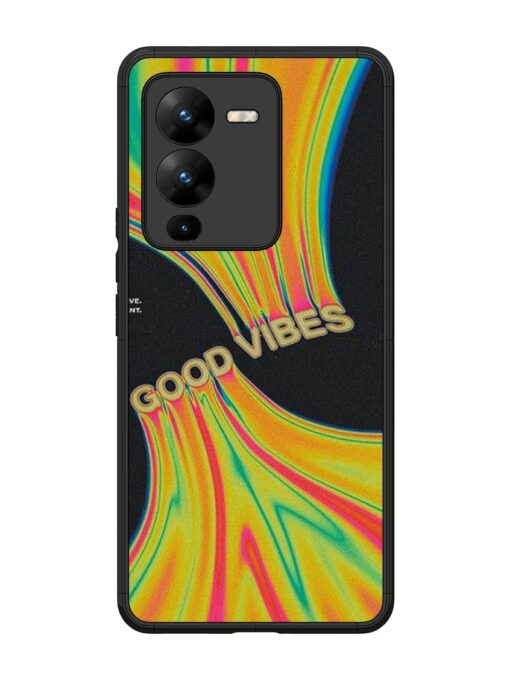 Good Vibes Glossy Metal Phone Cover for Vivo V25 Pro (5G)